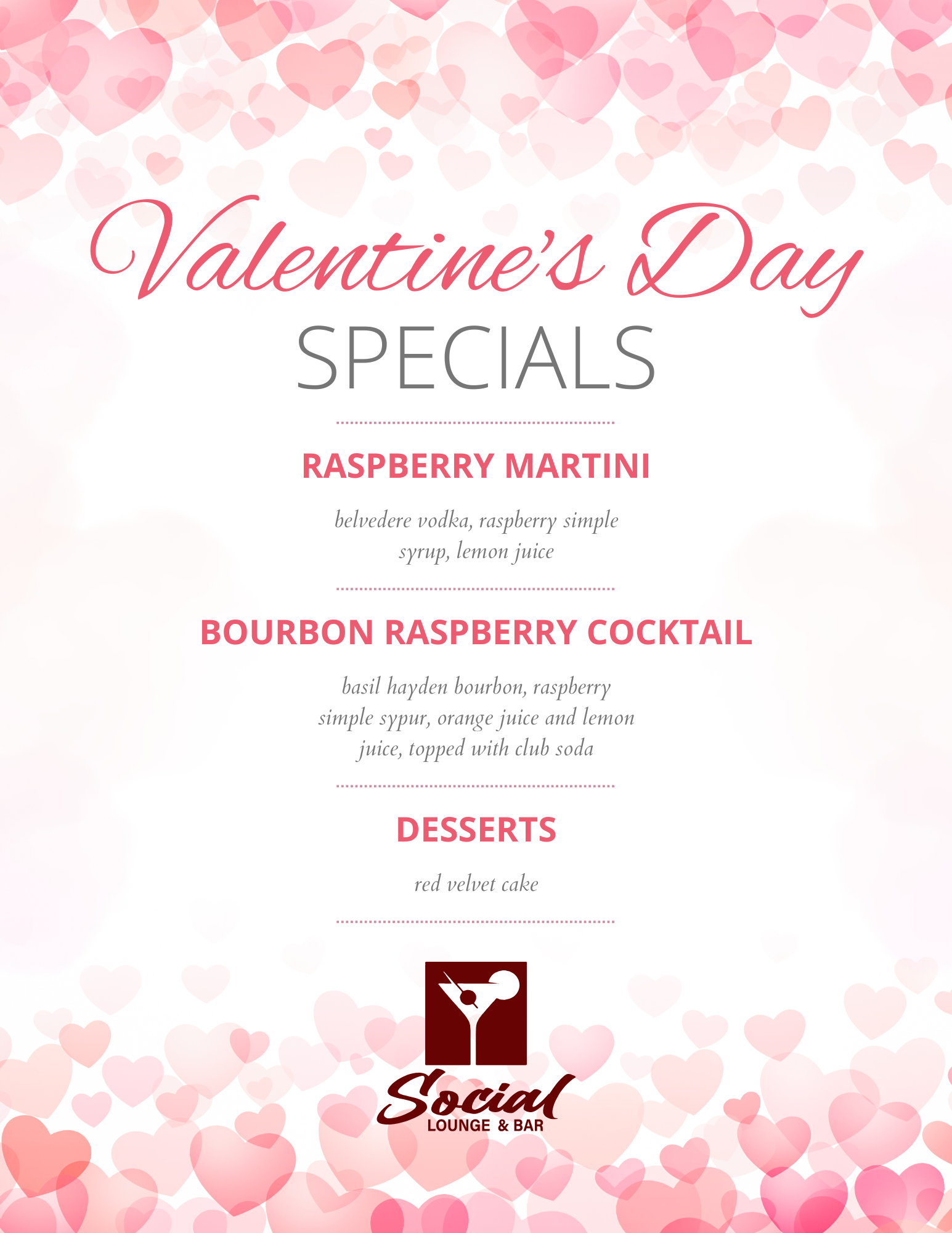 Valentine’s Day Specials at Social Lounge icon