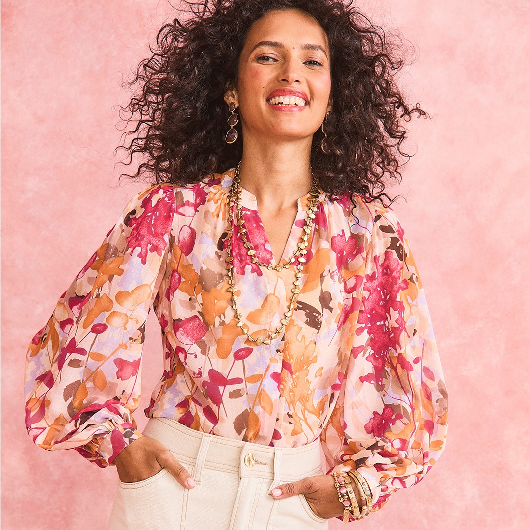 CHICO_S Chico's spring flower shirt